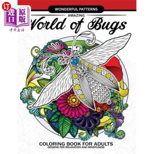 butt book coloring 海外直订Amazing adults insects 神奇 with Bugs Floral Flower 成人彩绘 虫子世界 for World