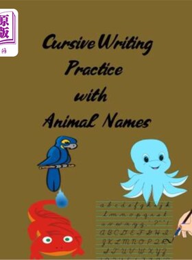 海外直订Cursive Writing Practice with Animal Names 动物名草书练习