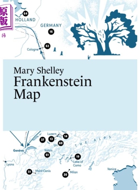 玛丽雪莱 弗兰肯斯坦地图 Mary Shelley Frankenstein Map 英文原版 Martin Thelander 经典文学 文学理论【中商原版】