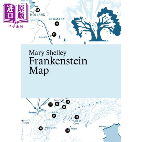 玛丽雪莱 弗兰肯斯坦地图 Mary Shelley Frankenstein Map 英文原版 Martin Thelander 经典文学 文学理论【中商原版】