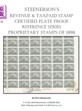 海外直订Steenerson's Revenue Taxpaid Stamp Certified Plate Proof Reference Series - Batt 斯提纳森税票证版样参考系列