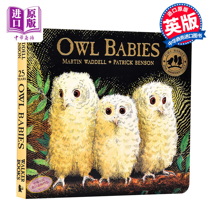 小猫头鹰纸板书 Owl Babies 猫头鹰宝宝英文原版绘本廖彩杏推荐书单儿童低幼启蒙入门 Martin Waddell马丁韦德尔亲情