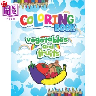 book 画册 vegetables fruits 蔬菜和水果 and 海外直订coloring
