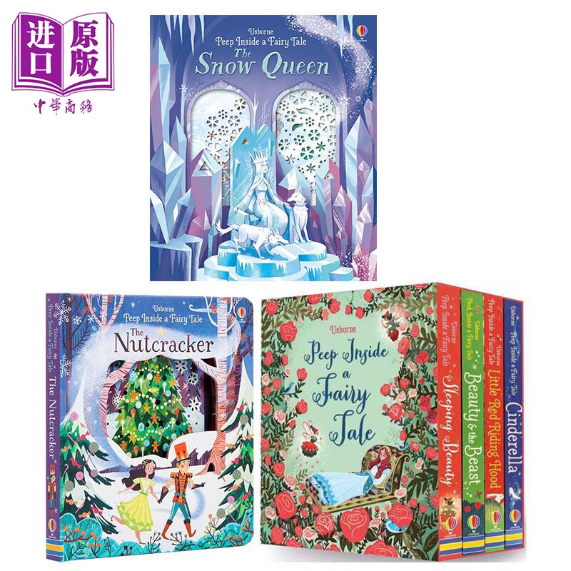 Usborne Peep Inside 尤斯伯恩偷偷看里面童话洞洞纸板书6册套装 冰雪女王白雪公主胡桃夹子睡美人小红帽美女野兽【中商原版?