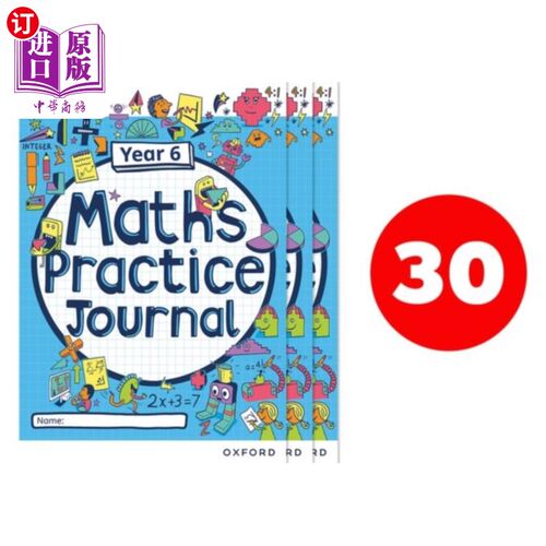 海外直订White Rose Maths Practice Journals Year 6 Workbo... 白玫瑰数学实践期刊6年练习册:每包30本