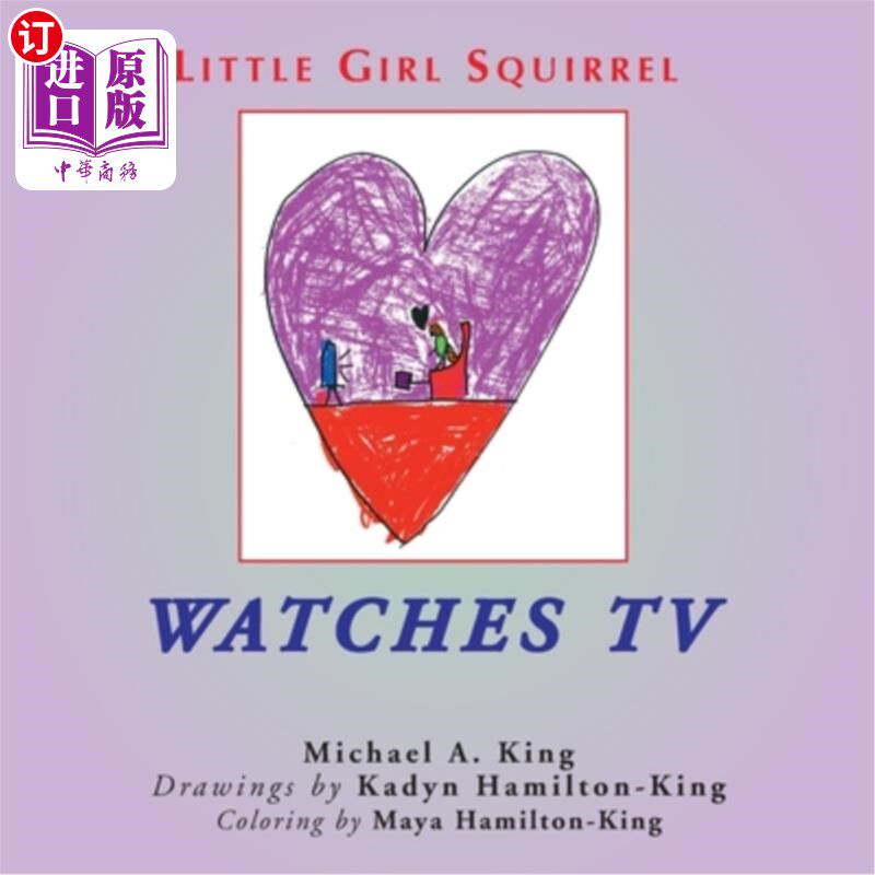 海外直订Little Girl Squirrel Watches TV 小女孩松鼠看电视