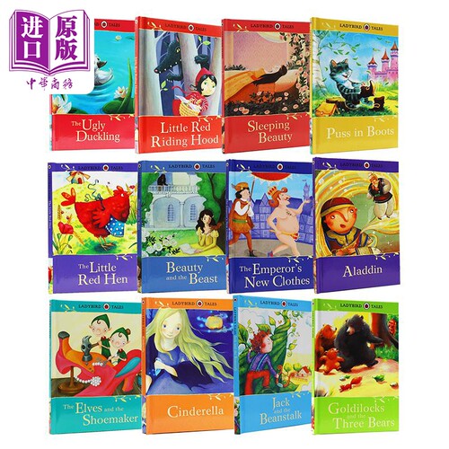 Ladybird Tales 瓢虫经典童话故事系列12册套装 小红帽小丑鸭睡美人 英语启蒙 精装 儿童图画书 英文原版进口图书【中商原版?