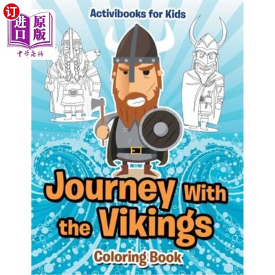 海外直订Journey With the Vikings Coloring Book 《维京之旅》涂色书