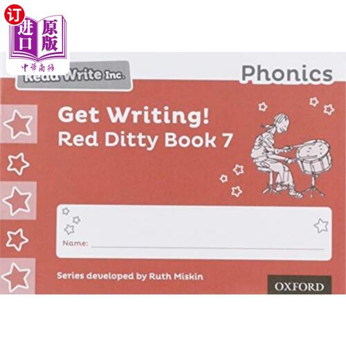 海外直订Read Write Inc. Phonics: Get Writing! Red Ditty ... Read Write公司拼读:开始写作!红色小曲书7包10