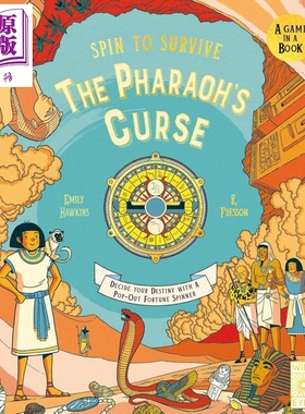 法老的诅咒 Spin To Survive The Pharaoh's Curse 英文原版 儿童自选冒险游戏书 历史故事读物 进口童书 8岁以上【中商原版?