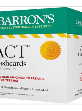现货 ACT Flashcards Fourth Edition Up-to-Date Review 新版ACT考试抽认卡 第四版 美国大学入学考试备考 英文原版【中商原版】