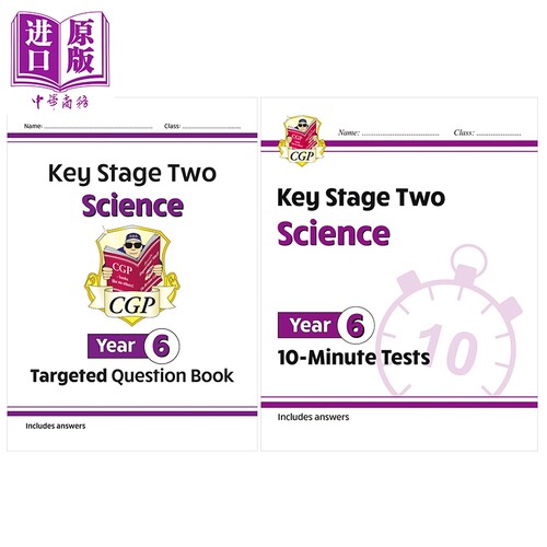 英国原版CGP 小学六年级科学 目标题集+10分钟小测 KS2 Science Year 6 Targeted Question Book 10 Minute Tests【中商原版】