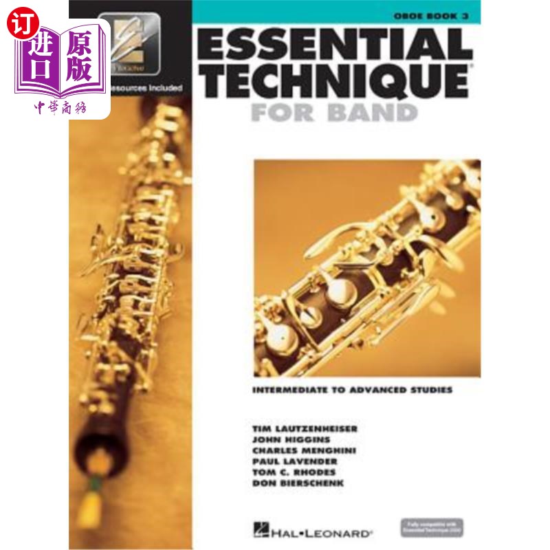 海外直订Essential Technique for Band with Eei - Intermediate to Advanced Studies: Oboe Eei乐队的基本技术-中级至高级
