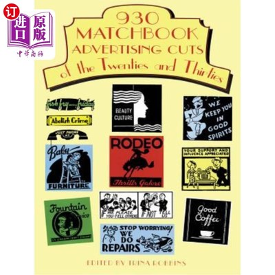 海外直订930 Matchbook Advertising Cuts of the Twenties and Thirties 20年代和30年代的火柴盒广告剪辑