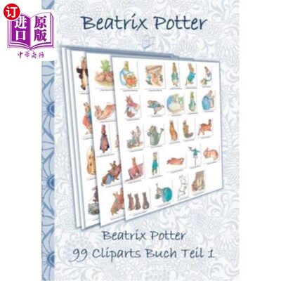 海外直订德语 Beatrix Potter 99 Cliparts Buch Teil 1 ( Peter Hase ): Sticker, Icon, Clipart, C Beatrix