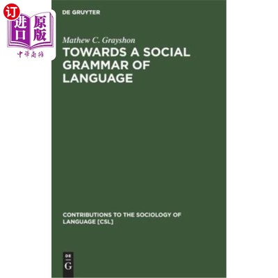 海外直订Towards a Social Grammar of Language 语言的社会语法