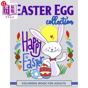 Book 快乐复活节成人彩色书 Collection 复活节彩蛋精选 Adults for Coloring Easter Happy Egg 海外直订Easter