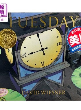 凯迪克 疯狂星期二 无字书绘本英文原版 Tuesday 大卫·威斯纳David Wiesner 1992年凯迪克金奖 家长们推荐的经典有趣故事书
