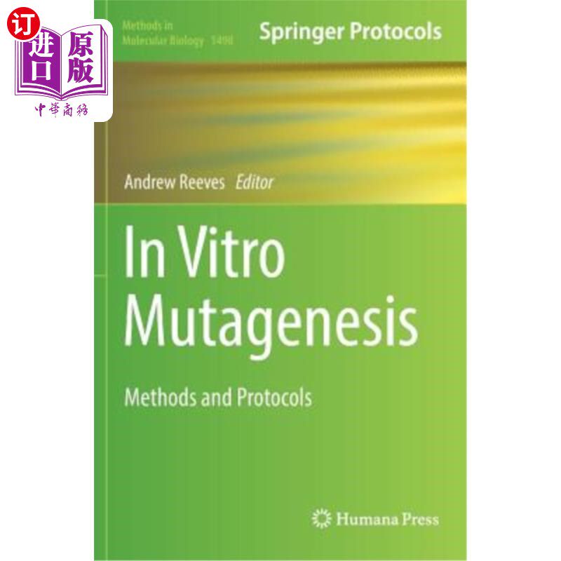 海外直订医药图书In Vitro Mutagenesis: Methods and Protocols 体外诱变:方法和协议