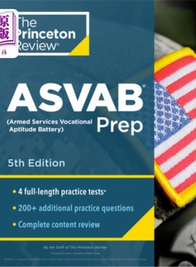 海外直订Princeton Review ASVAB Prep, 5th Edition: 4 Practice Tests + Complete Content Re 普林斯顿评论ASVA