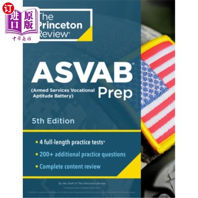 海外直订Princeton Review ASVAB Prep, 5th Edition: 4 Practice Tests + Complete Content Re 普林斯顿评论ASVA