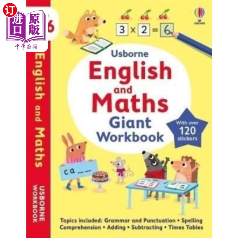 海外直订Usborne English and Maths Giant Workbook 5-6 奥斯本英语数学巨人练习册5-6