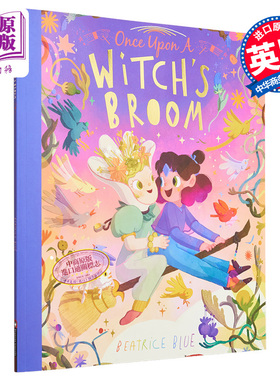 现货 Beatrice Blue Once Upon a Witchs Broom 从前有个小魔法师 儿童绘本 故事图画书 英文原版 进口图书【中商原版】