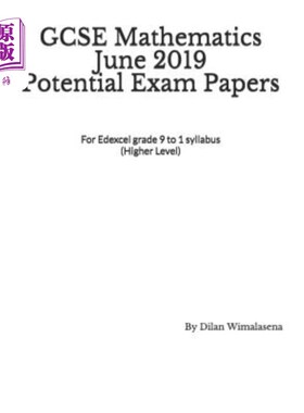 海外直订GCSE Mathematics June 2019 Potential Exam Papers: For the Edexcel grade 9 to 1 s GCSE数学2019