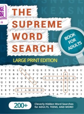 海外直订The Supreme Word Search Book for Adults - Large Print Edition: Over 200 Cleverly 最高级的成人词汇搜索书籍-