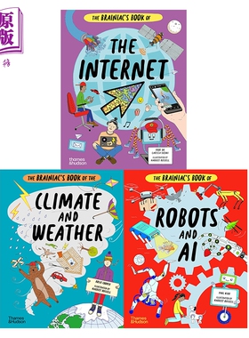 英文原版儿童科普绘本 天才之书3册 The Brainiacs Book of the Climate and Weather Robots and AI the Interne【中商原版】