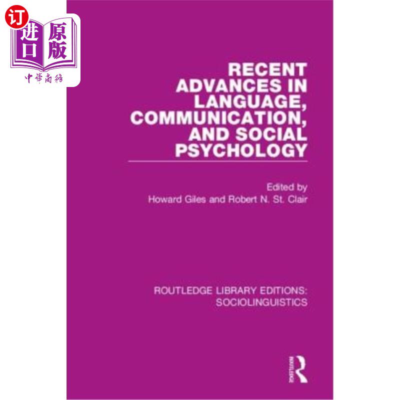 海外直订Recent Advances in Language, Communication, and Social Psychology 语言、交际和社会心理学的新进展