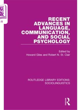 海外直订Recent Advances in Language, Communication, and Social Psychology 语言、交际和社会心理学的新进展