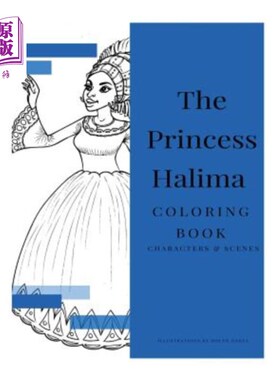 海外直订The Princess Halima Coloring Book 哈利玛公主彩色书