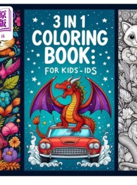 海外直订Coloring Book for Kids Ages 8-12: Bulk Coloring Book; 3 in 1 Coloring Book Inclu 8-12岁儿童涂色书：大体积涂