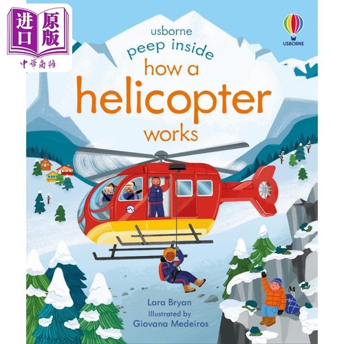 Peep Inside How a Helicopter Works 尤斯伯恩偷偷看里面:直升机是如何运作的 英文原版进口图书 儿童绘本图画书【中商原版?