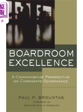 现货 卓越管理 公司管理常识分析 Boardroom Excellence 英文原版 Paul Brountas 中商原版