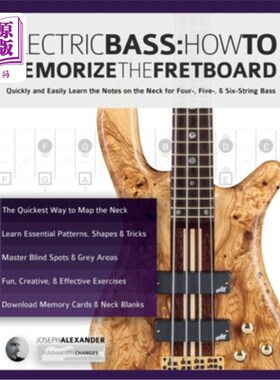 海外直订Electric Bass: How To Memorize The Fretboard 电贝斯:如何记住指板