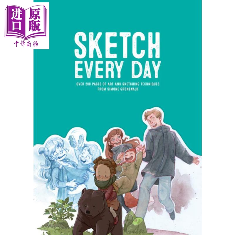 现货 Sketch Every Day 进口艺术 每天素描 100个简单绘画练习 3dtotal 画画技巧教学练习【中商原版】