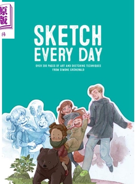 现货 Sketch Every Day 进口艺术 每天素描 100个简单绘画练习 3dtotal 画画技巧教学练习【中商原版】