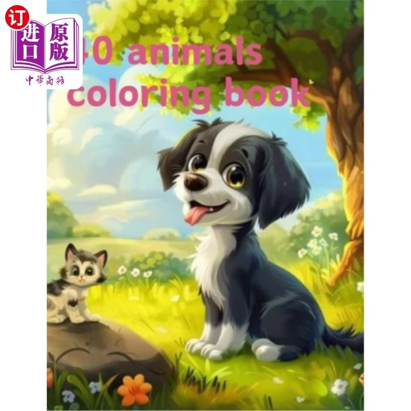海外直订40 Animal Coloring Book 40动物涂色书