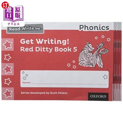 海外直订Read Write Inc. Phonics: Get Writing! Red Ditty ... Read Write公司拼读:开始写作!红色小曲书5包10个