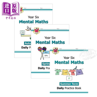 英国CGP原版 New KS2 Mental Maths Daily Practice Book Year 6 小学6年级数学套装3册 春夏秋学期【中商原版】