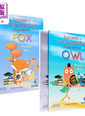 Succeed in LanguageCert Young Learners Fox CEFR Pre-A1 OWL A1 少儿朗思真题解析自学套装真题讲解带音频答案【中商原版?