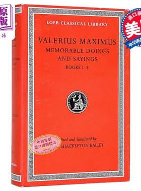现货 洛布古典丛书 瓦莱里乌斯 马克西姆斯 善言懿行录 卷1 Memorable Doings and Sayings Valerius 拉英对照版【中商原版】