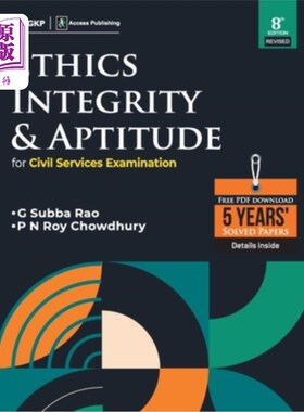 海外直订Ethics, Integrity & Aptitude (For Civil Services Examination) 8ed by access 道德、诚信和能力(公务员考试)8分