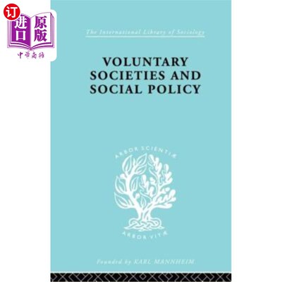 海外直订Voluntary Societies and Social Policy 志愿团体与社会政策