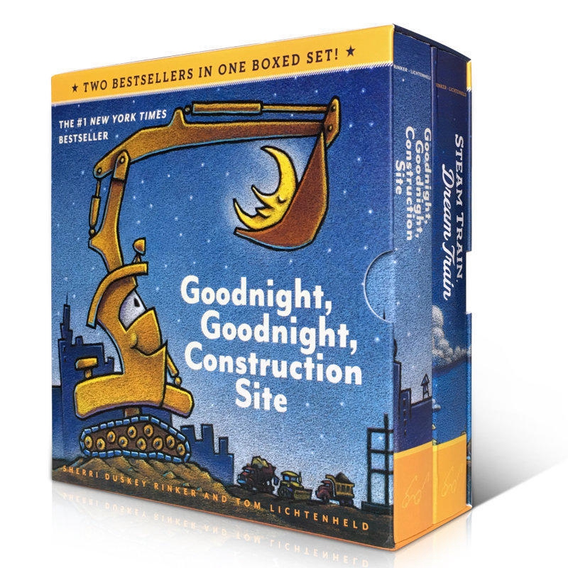 现货 【中商原版】晚安，工地上的车2册套装 英文原版 Goodnight, Goodnight, Construction Site Boxed Set 纸板书 2-6岁 书籍/杂志/报纸 原版其它 原图主图