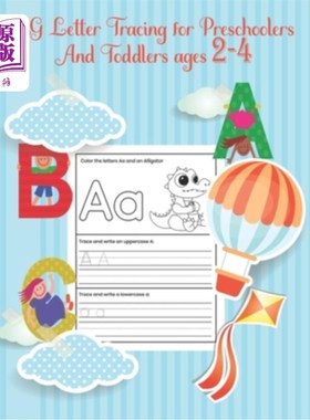 海外直订BIG Letter Tracing for Preschoolers and Toddlers ages 2-4: Homeschool Preschool  针对2-4岁学龄前儿童和幼儿