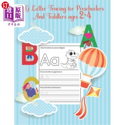 海外直订BIG Letter Tracing for Preschoolers and Toddlers ages 2-4: Homeschool Preschool  针对2-4岁学龄前儿童和幼儿