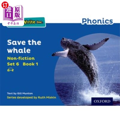海外直订Read Write Inc. Phonics: Blue Set 6 Non-fiction ... Read Write公司自然拼读:蓝色套装6非虚构1拯救鲸鱼